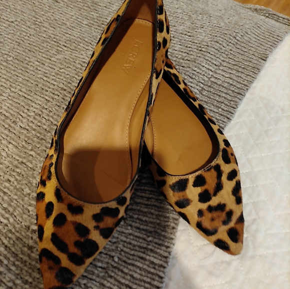 J Crew cheetah print leather flats